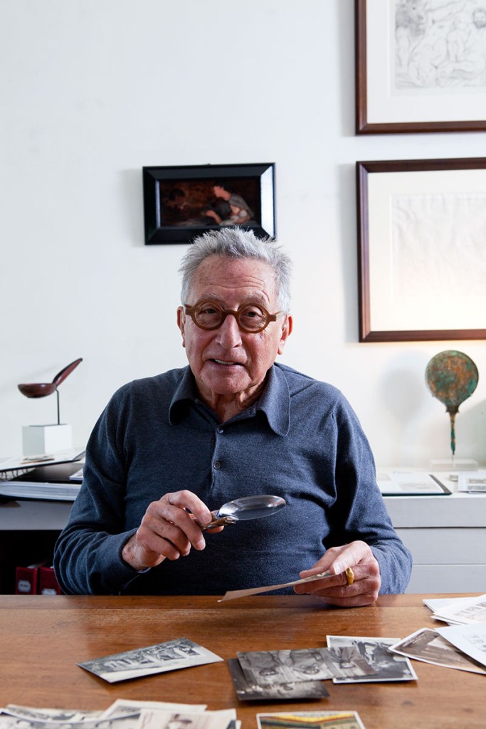 John Kasmin at home. Photographed for Newsweek in London, the former art dealer turned postcard collector introduced his collection of rare, incredible and sometimes bizarre original postcards that he has collected over the years. the most expensive postcard in his collection cost 5800 Euros. Although most were much less than that.